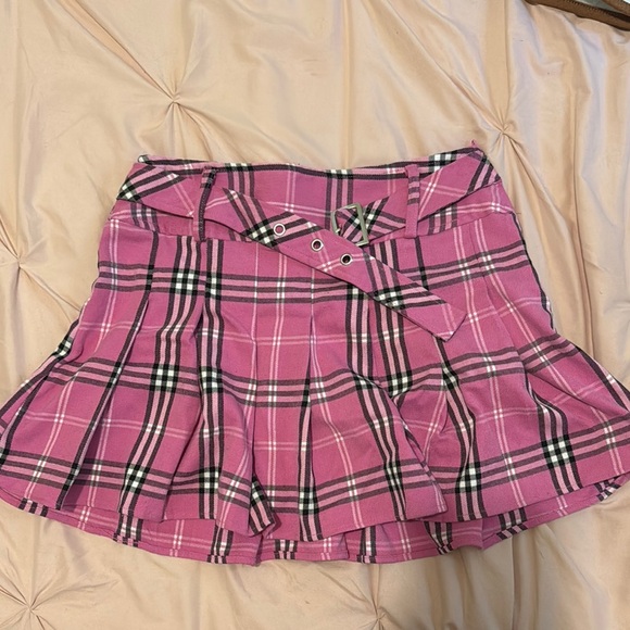 Plaid Pink Skirt - Picture 1 of 2